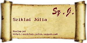 Sziklai Júlia névjegykártya