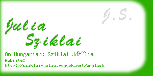 julia sziklai business card